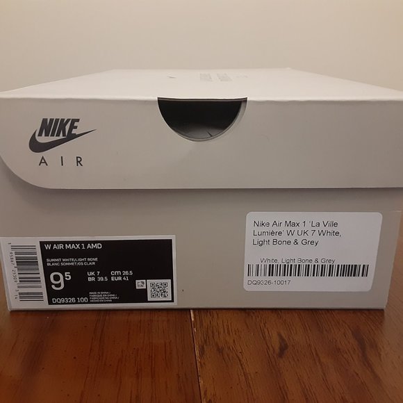 Size 9.5W / 8M - Nike Air Max 1 AMD La Ville Lumière Women - DQ9326-100 - NEW!! - Picture 9 of 9
